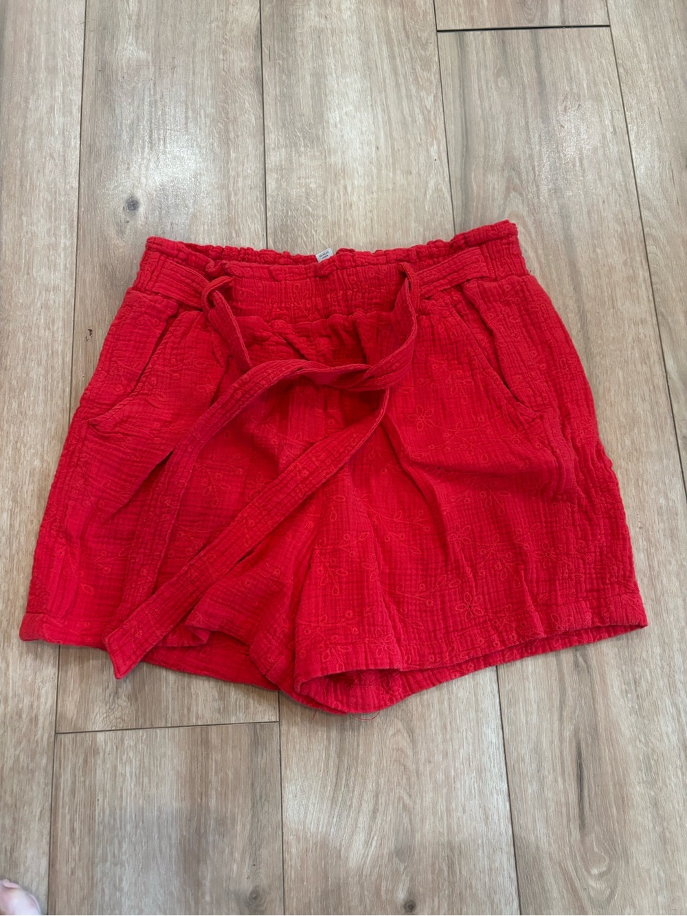 Women’s Knox Rose High-Waist Red Tie-Belt Shorts
